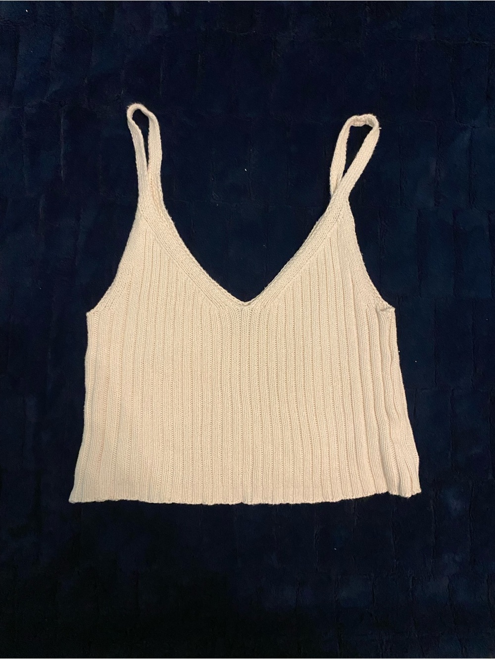 American Eagle Outfitters Cream Ribbed V-Neck Camisole